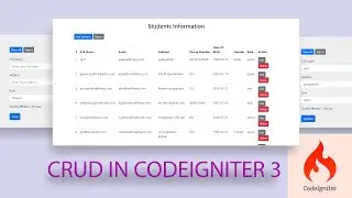 PHP CodeIgniter 3 Tutorials | Simple CRUD Operation in CodeIgniter 3 and Bootstrap 5 | Part 3