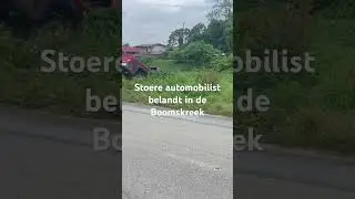 Stoere automobilist belandt in de Boomskreek