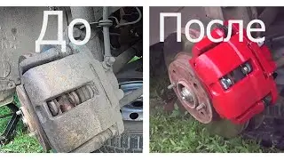 How to fix a stuck brake caliper on a Lada Kalina