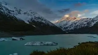 Mt. Cook Sunset (to Moonrise) | Aoraki - Mt. Cook Village, New Zealand [TimeLapse]
