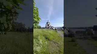 Православный храм на берегу озера #карелия