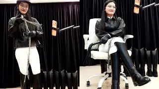 Mistress Live  4 Pairs Riding Boots Worship & Iron Chain Collar Control