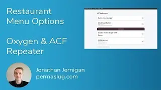 Restaurant Menu Options - ACF Repeater and Oxygen Builder