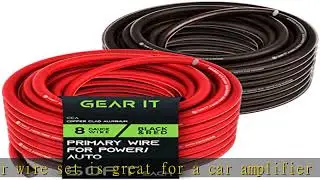 GearIT 8 Gauge Wire (50ft Each- Black/Red Translucent) Copper Clad Aluminum CCA - Primary Automotiv