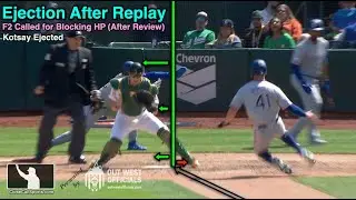 Ejection 012 - Kotsay Ejected by Knight After Overturned Replay Awards Texas Run for Plate Blocking