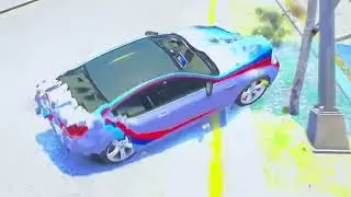 GRAND THEFT AUTO IV EFLC BMW M6 2013 F13 WITH SAFETY CAR STRIPES CRASH TESTING HD