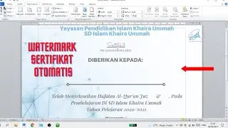 Cara membuat BackGround Watermark Sertifikat di Ms.  Word