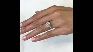 2.68 carat Radiant Cut Lab Diamond Three-Stone Engagement Ring