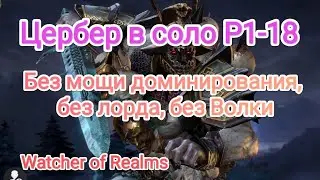 Watcher of Realms. Цербер в соло Р1-18. Без всех бустов!
