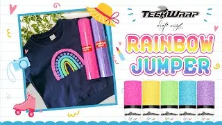Crafting a Glittery Rainbow Design on a Navy Blue Kids' Jumper