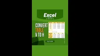Convert Table from Vertical to Horizontal | Excel | Tutorials | Youtube Shorts 