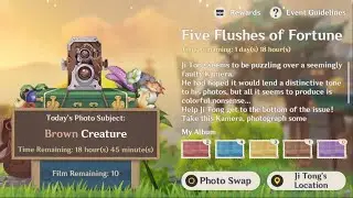 [Genshin Impact] Event - Five Flushes of Fortune (Kurious Kamera) | Day 6 - Brown Creature