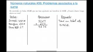 Números naturales #6: Problemas a asociados a la suma