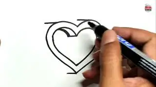 3D Heart drawing easy || Easy drawing