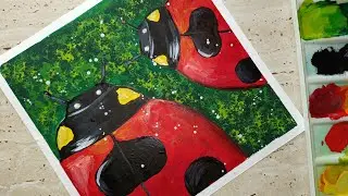 БОЖЬЯ КОРОВКА/МАСТЕР КЛАСС ЖИВОПИСИ ПОШАГОВО/ladybird /