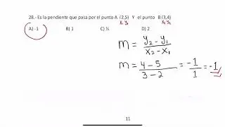 Pendiente dado dos puntos M=  (y2 - y1)/ (x2 - x1)-Raúl Rivas