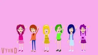 The Glitter force gang and Noelani (my Glitter force Original Character) waving