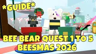 BEE BEAR 1 TO 5 QUEST & REWARD *GUIDE* BEESMAS 2025-2026 | BEE SWARM SIMULAOR | ROBLOX
