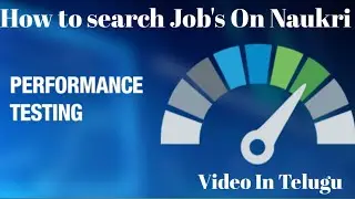 How to search performance Testing jobs on Naukri