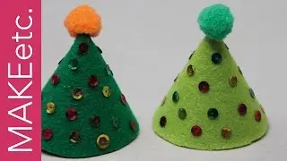 How to make a Felt Cone Christmas Tree - Holiday Craft Idea for Kids