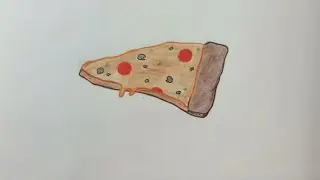 Как нарисовать КУСОЧЕК ПИЦЦЫ