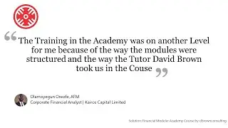 Oreofe Olamoyegun, AFM Financial Modeling Academy (FMA) Alumni Testimonial