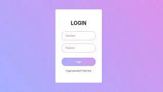 Animated Login Form Using Only HTML & CSS