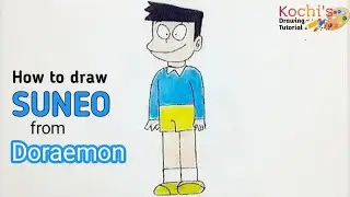 How to draw Suneo from Doraemon | Suneo drawing easy step by step