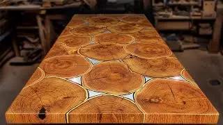 Big Table made from an Old Tree and Steel