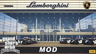 Lamborghini showroom mod GTA San Andreas Android 2024