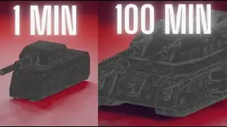 RATTE MONSTER TANK IN 1 MIN, 10 MIN, 100 MIN! | Blender timelapse #worldoftanks #blender #animation