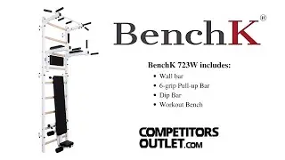 BenchK 723W Wall Bar, Pull Up Bar, Dip Bar, & Bench