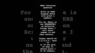 Write ABAP Program Interview Question | Which Concept you will use ? 📚