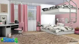 THE SIMS 4 ||GIRL ROOM -PINK|| SPEED BUILD