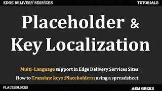 AEM Franklin #16 | What is Placeholders in EDS | Translate strings using placeholders