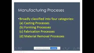 MET 204 - MANUFACTURING INTRODUCTION