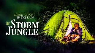 Camping in heavy rain with a floating tent  #survival #bushcraft