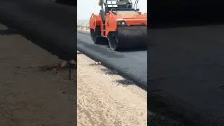 Asphalt compaction | road construction process | civil engineering work.