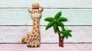 Пряничный жираф и пальма из изомальта 🔹️ тропический декор для торта