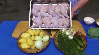 Окорочка с картошкой в казане. Курица с картошкой в казане. Казан кебаб из курицы в казане на костре