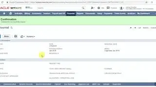 Journal Entry in Oracle NetSuite