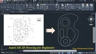 Autocad exercise 340 practice drawing tutorial | autocad 2d drawing for beginners