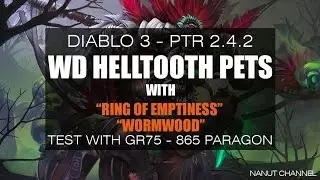 Diablo 3 | PTR 2.4.2 | Witch Doctor Helltooth Pets | RoE | GR75 Test
