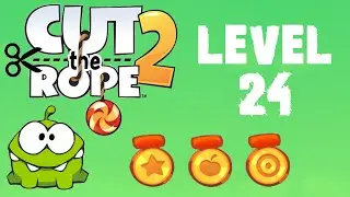 Cut the Rope 2 - Level 24 (3 stars, 56 fruits, 1 star + cut 0 ropes)