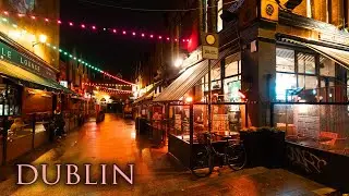 Cyberpunk Walk in the Rain in Dublin, Ireland | City Ambience