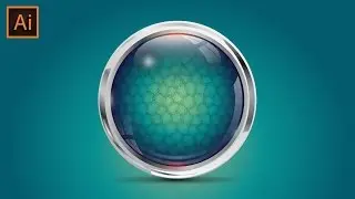 3D Shiny Button Blue Glossy Metallic button Illustration Tutorial