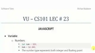 variable and operators in Javascript | cs101 lecture 23 part 1