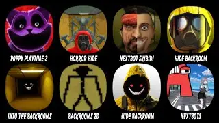 Poppy Playtime 3, Horror Hide, Nextbots In Backrooms Skibdi, Hide in The Backroom, Into...