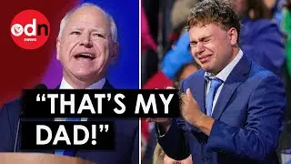 Watch the Touching Moment Gus Walz Tearfully Cheers on Father Tim Walz