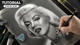 How to draw Realistic Smooth Skin | Marilyn Monroe